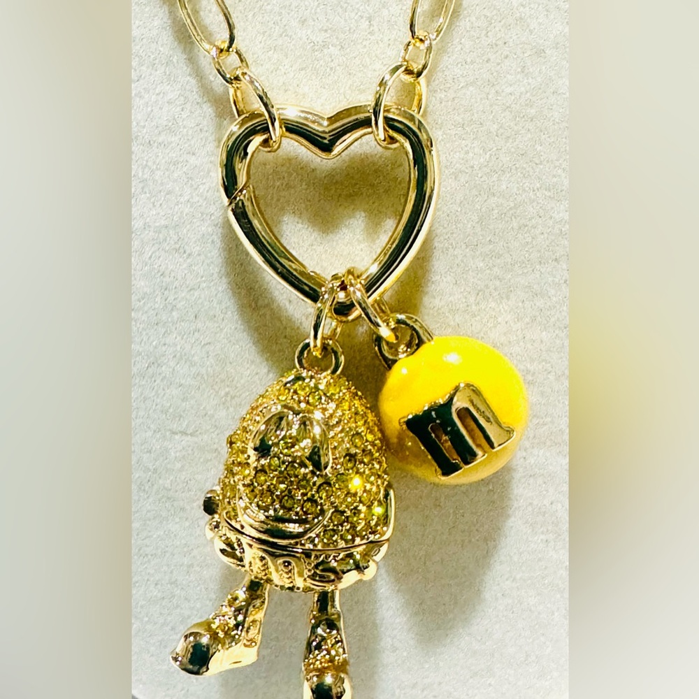 Kate Spade X M&M’S Statement Pendant Necklace Yellow NEW